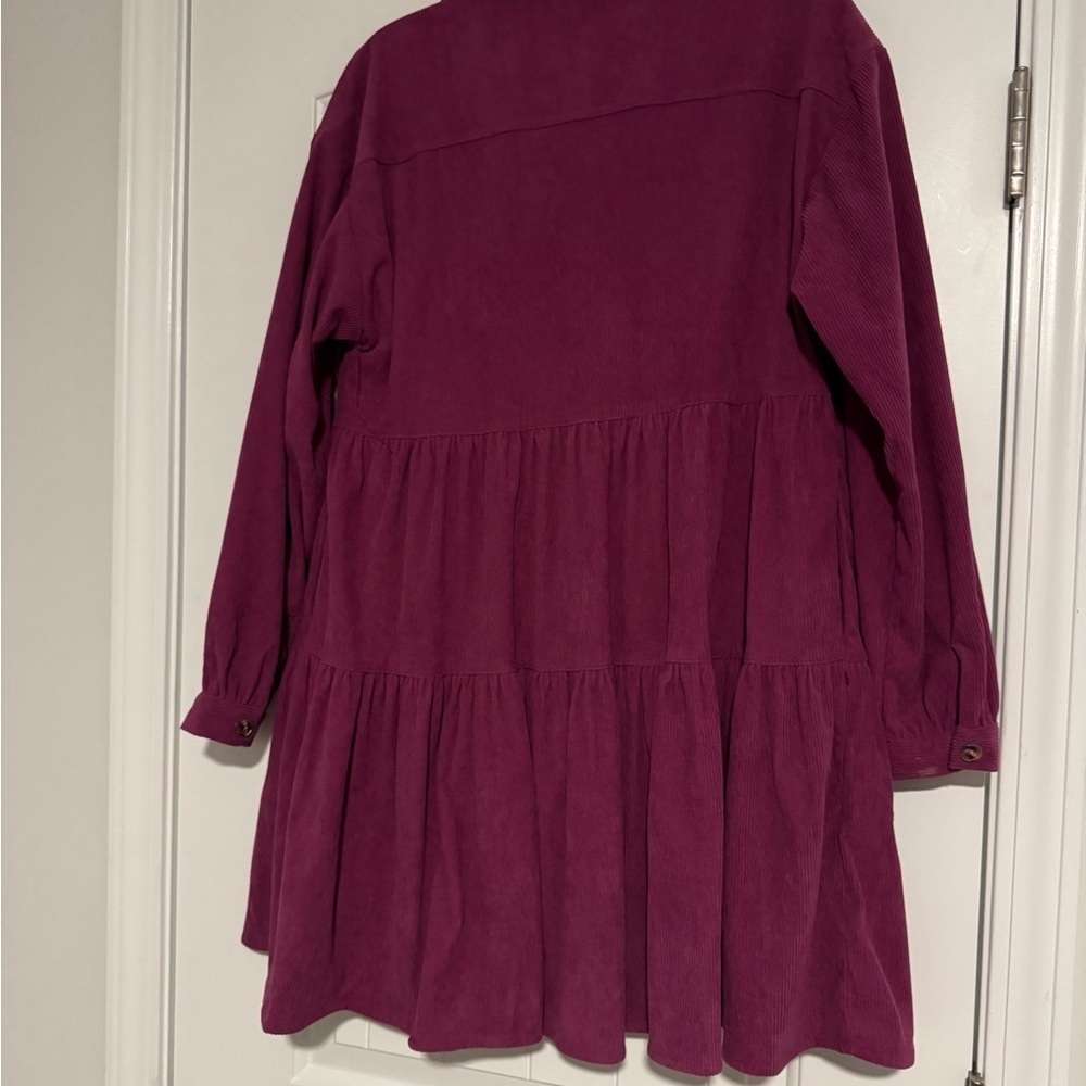 New TCEC Maroon Corduroy Shirt Dress Long Sleeves small - Picture 4 of 4